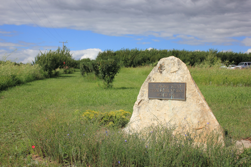 Tyrone School District 4608, 1925-1958, Wilton Rural Municipality 472, 9.8 kilometers  to Trans Canada Highway 16 west, 9.8 kilometers to Saskatchewan highway 675, Township road 474, Range road 326, Southwest section 26 Township 47 range 26 West of the third meridian, near Lashburn, 