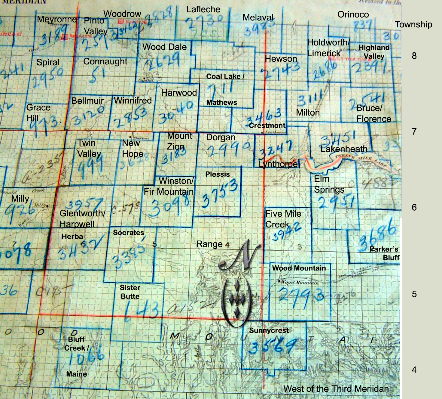 Wood Mountain School District 2793, and area, Southwest section 21 township 3 range 3  west of the third meridian and northwest section 20  township  4  range 3 west of the third meridian, near Wood Mountain,    