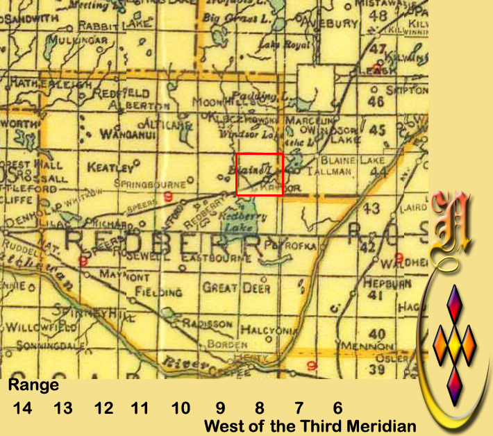 Zaporoze School District 3188   NW section 19 township 44 range 8 West of the third  meridian near Krydor, Blaine Lake, and Hafford, Saskatchewan One Room Schoolhouse Project