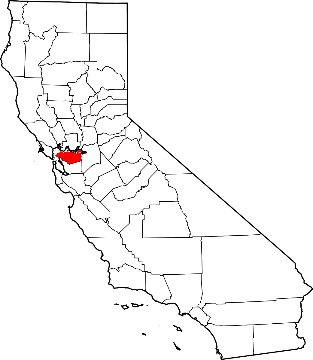 Map of Contra Costa County, California from Wikimedia Commons